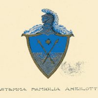 Stemma degli Anzilotti, miniato originale conservato presso l’Archivio Centrale dello Stato di Roma. Consulta Araldica, b. 1768, fasc. 13.304.