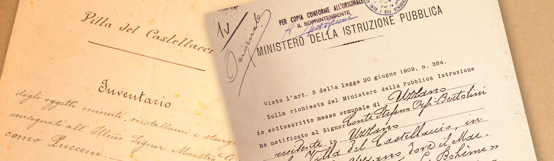 I Documenti Che testimoniano la presenza di Puccini in Villa
